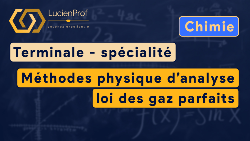 Terminale spé – Chimie – méthodes physique d’analyse