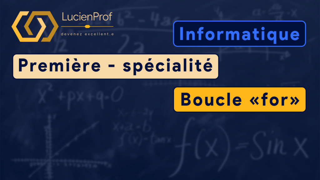 Première spé – NSI – boucle “for”