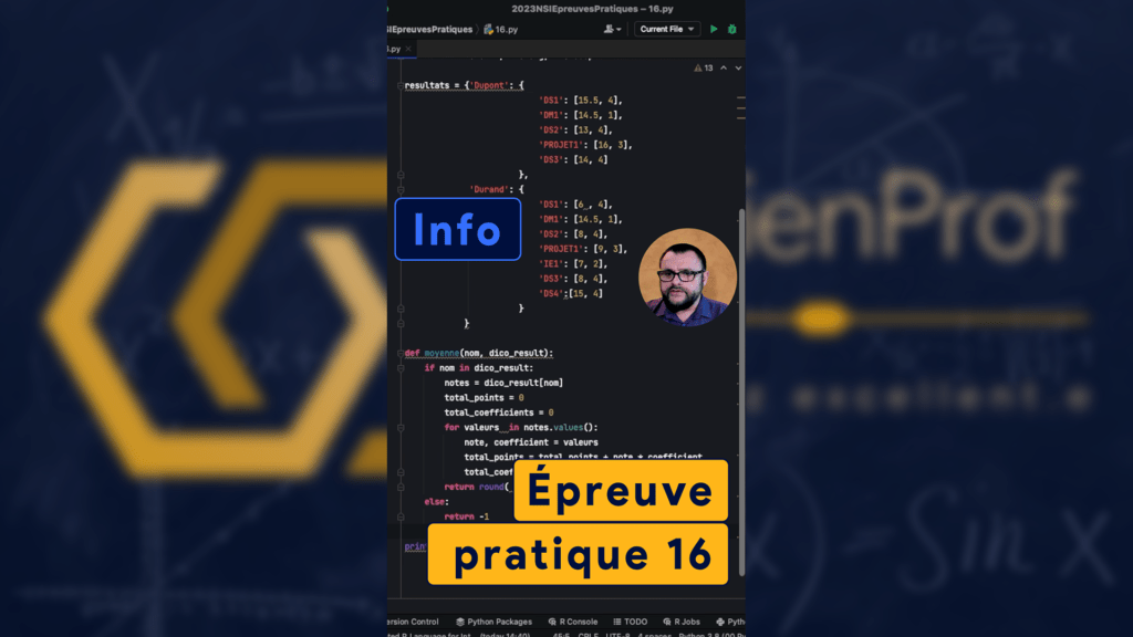 NSI épreuve pratique n°16