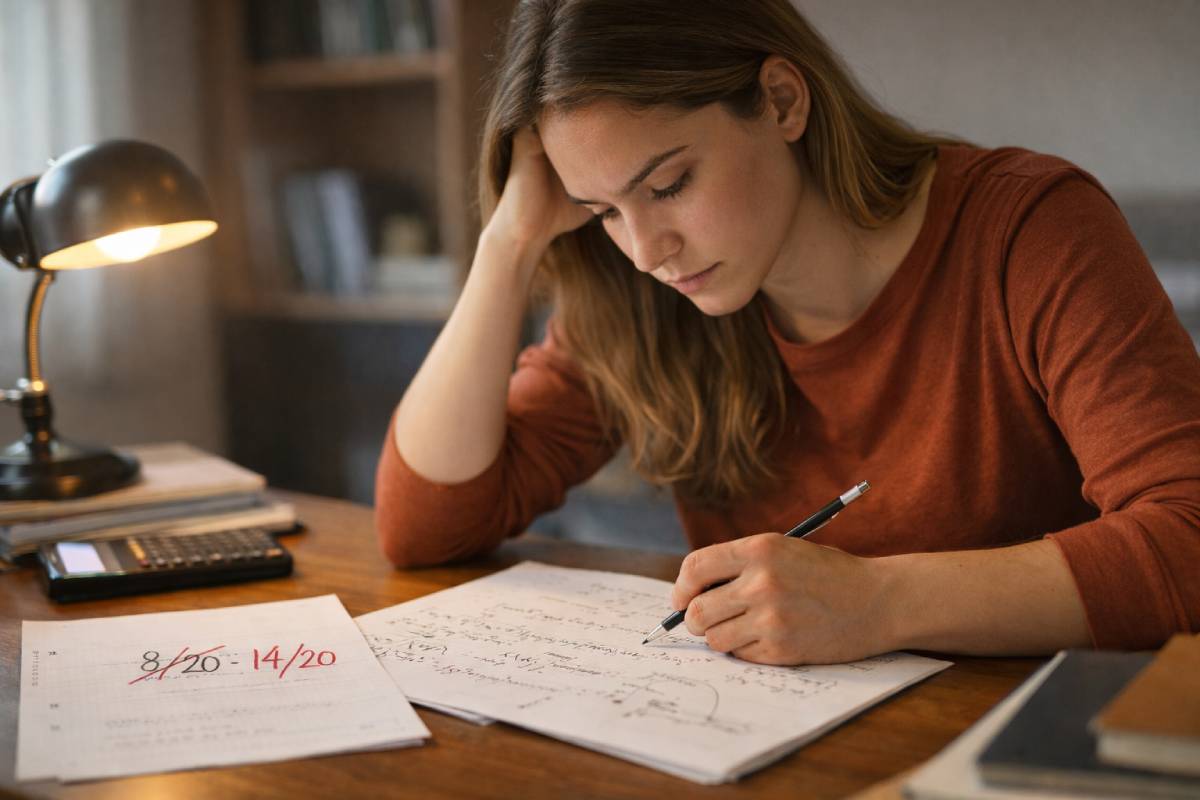 Étudiant en prépa ECG travaillant sur un exercice de mathématiques pour préparer le concours BCE
