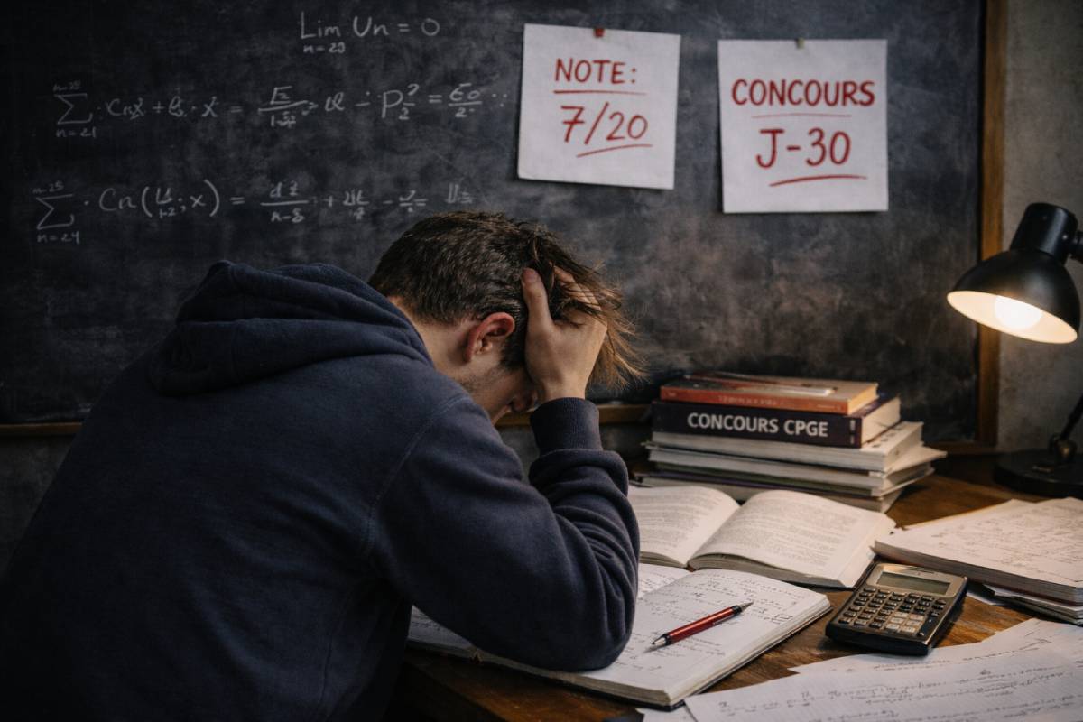 Étudiant en prépa scientifique en difficulté en mathématiques, physique/chimie, informatique, travaillant sur des exercices niveau concours CPGE